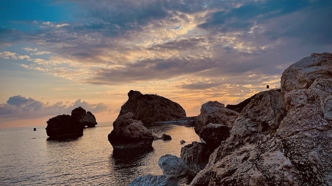 Sunset at Aphrodite's Rock Cyprus
